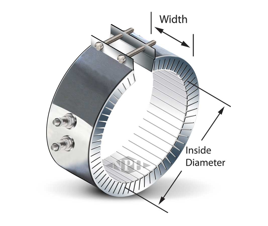 Ceramic Band Heater 1 Pc. Construction, with Bent  - Up Flange - Style 7