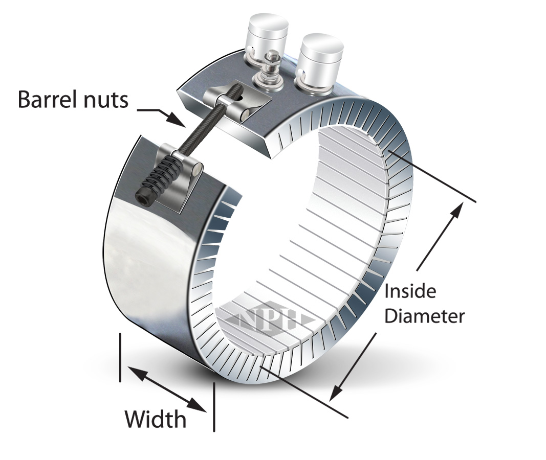 Knuckle Band Heaters- 1 Pc. Construction Post - Terminals Ceramic Caps & Ground - Style 8