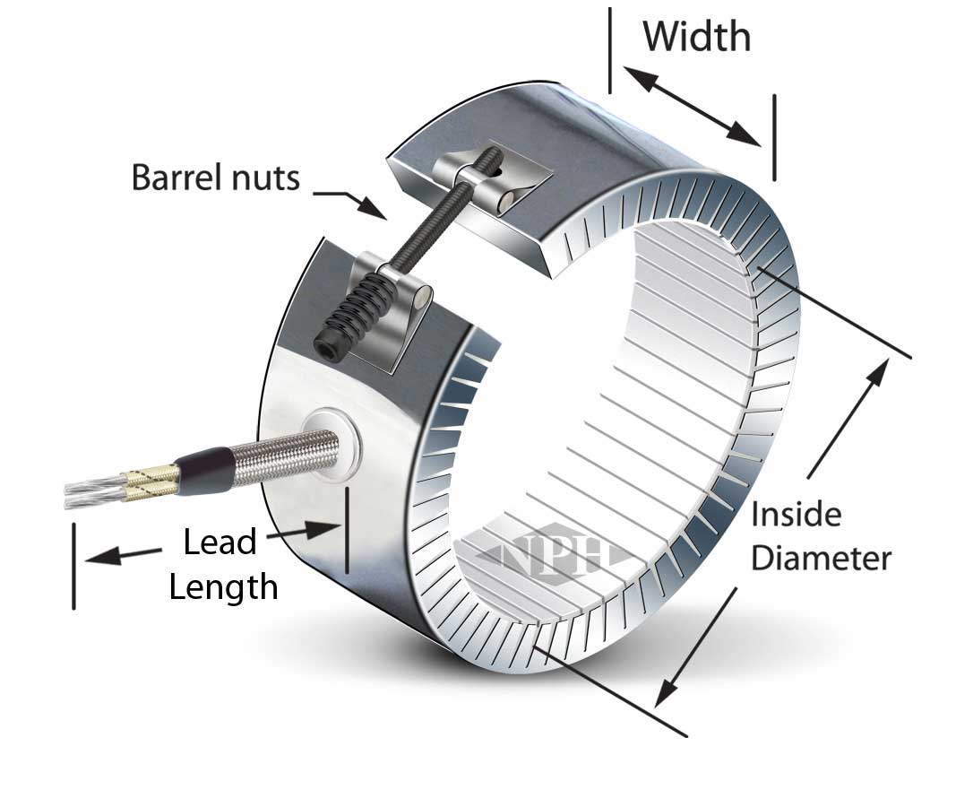 Stainless Steel Braided Leads-Knuckle Band Heaters - Style 11