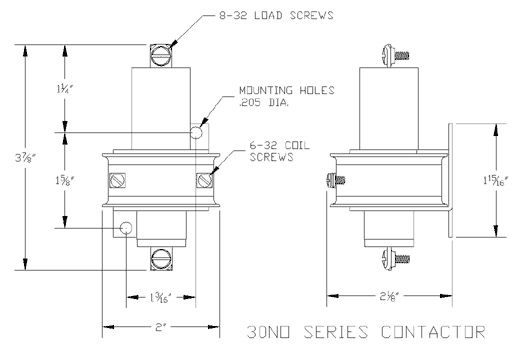 1-Pole-30-Amp-Mercury-Displacement-Relay-MDR-Outline-Drawing