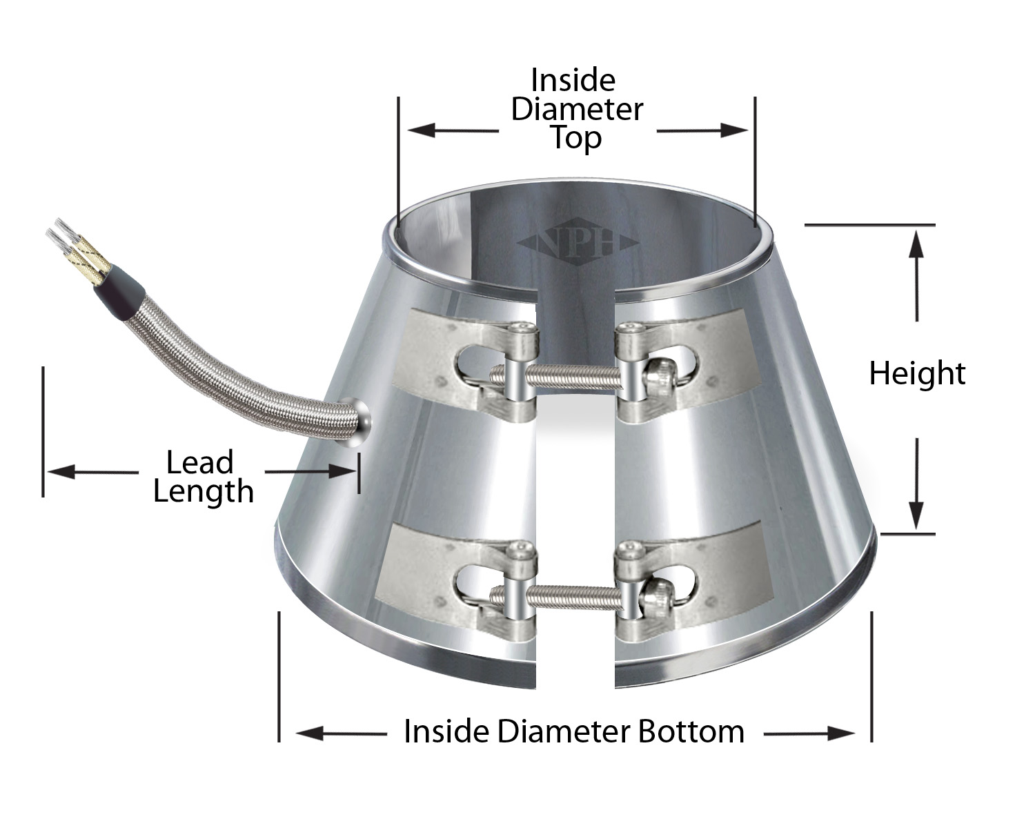 Cone Shaped Mica Heater with Barrel Nut Closure - Style 7