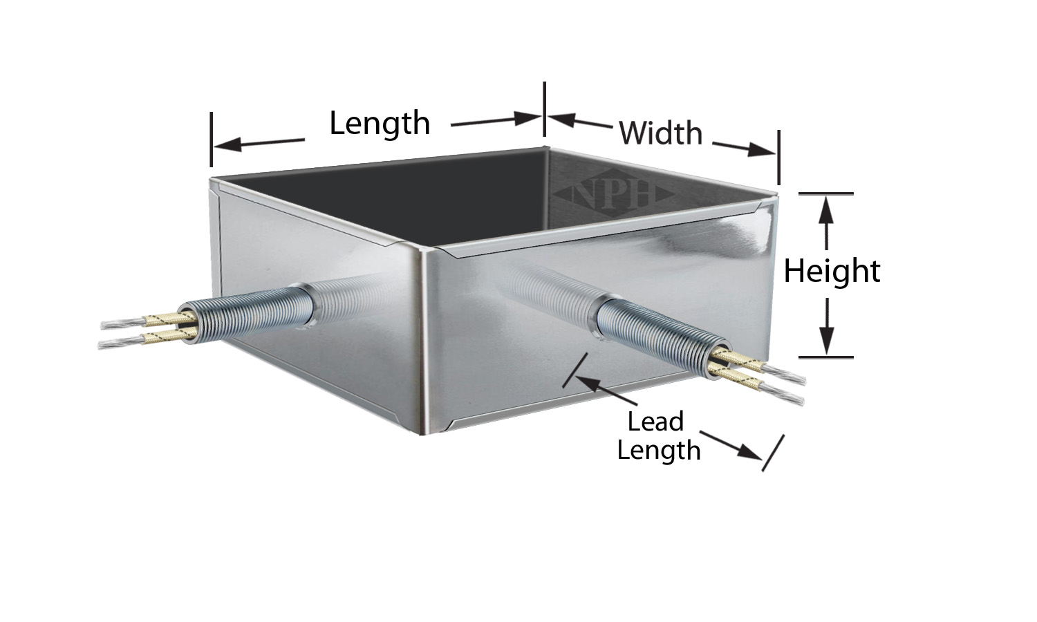 Two Pc. Construction U Shaped Mica Square Heaters - Style 6 Two Pc. Construction U Shaped Mica Square Heaters - Style 6