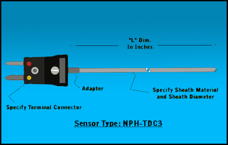 Mineral-Insulated-(MGO)-Thermocouple,-Type-J-Plug