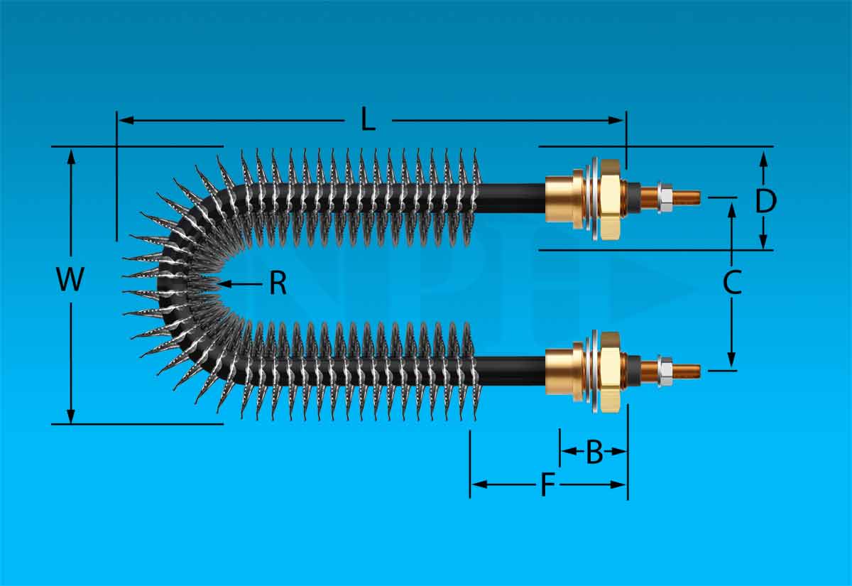 U Shaped, Incoloy Sheath Finned Tubular Element:5