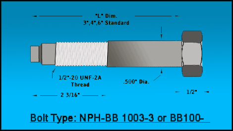 Blank-Bolt-1/2-20-UNF-2A-Thread-3-and-6-Long